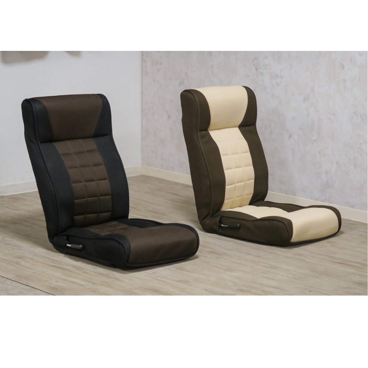 レバー式ハイバック座椅子ｱﾙﾐﾝⅣBK/BR | LIVINS MEET│家具インテリア