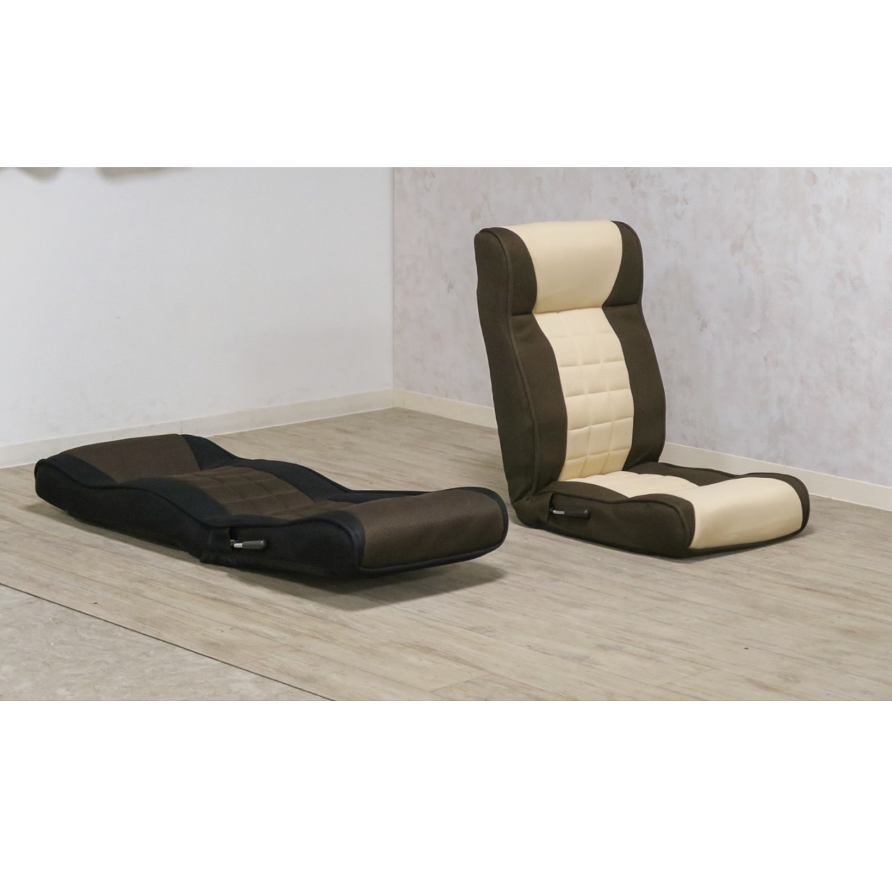 レバー式ハイバック座椅子ｱﾙﾐﾝⅣBK/BR | LIVINS MEET│家具インテリア