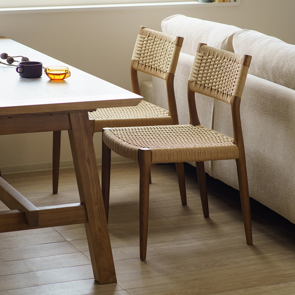 ペーパーコード ダイニングチェア アッシュ無垢材｜北欧風 木製チェア