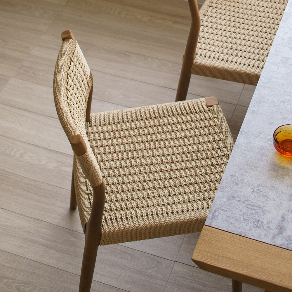 ペーパーコード ダイニングチェア アッシュ無垢材｜北欧風 木製チェア