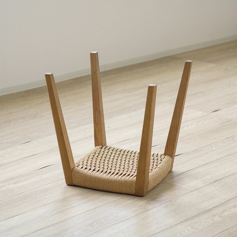 ペーパーコード スツール アッシュ無垢材｜北欧風 木製スツール