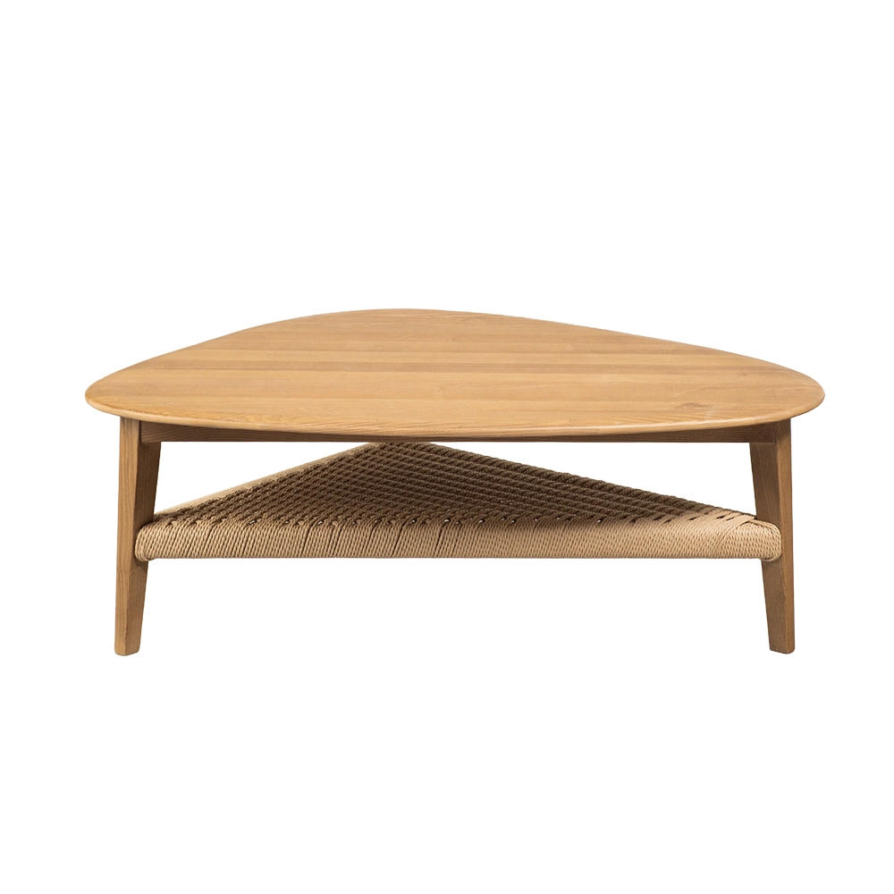 リビングテーブル 100 アッシュ無垢｜ペーパーコード棚付き 木製