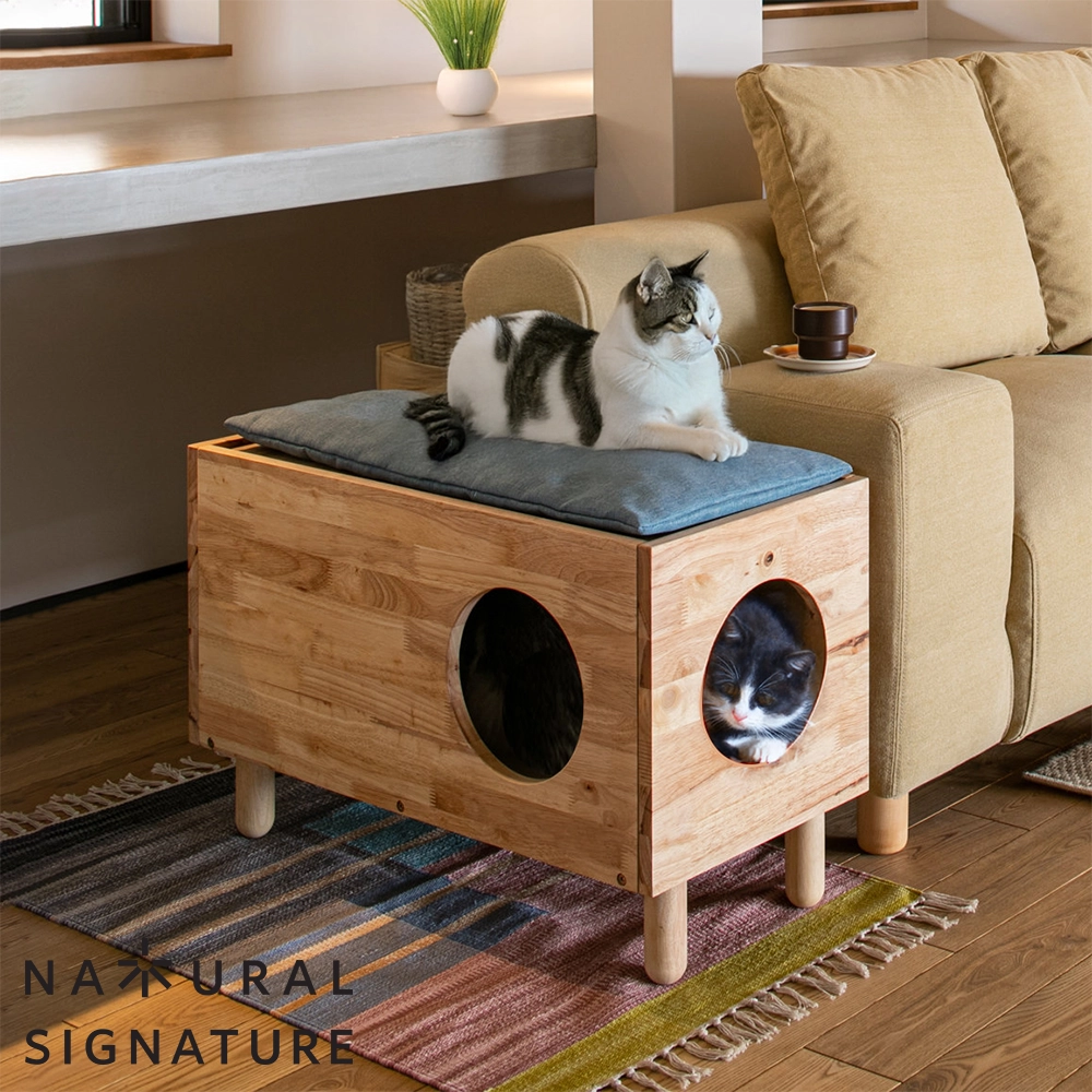 ナボさん専用木製キャットハウス キャットハウス 木製】おしゃれで安心な猫の隠れ家家具｜NATURAL