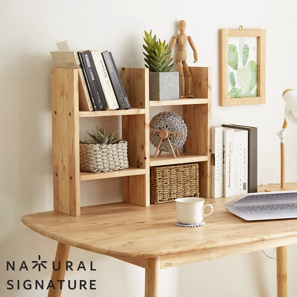NATURAL SIGNATURE 木製 卓上シェルフ 薄型 奥行15cm｜省スペース収納