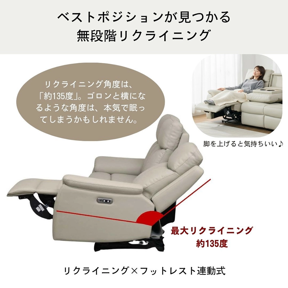 【色:ホワイト_スタイル:ファブリックタイプ】リクライニング リクライニングチェ 幅198] 3人掛け 電動リクライニングソファ ペット対応ファブリック