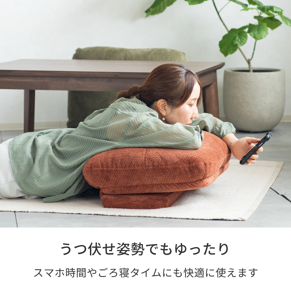 自立式 背もたれクッション リディ｜角度調節できるペット対応生地