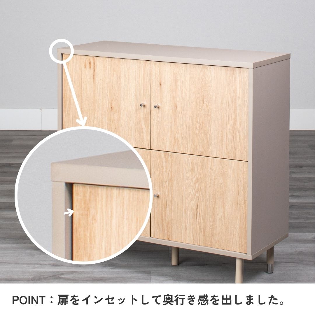 ハンドメイド　ホワイトシャビーなローボード90 シャビー調 テレビ台/アンティーク調テレビボード 【幅90cm