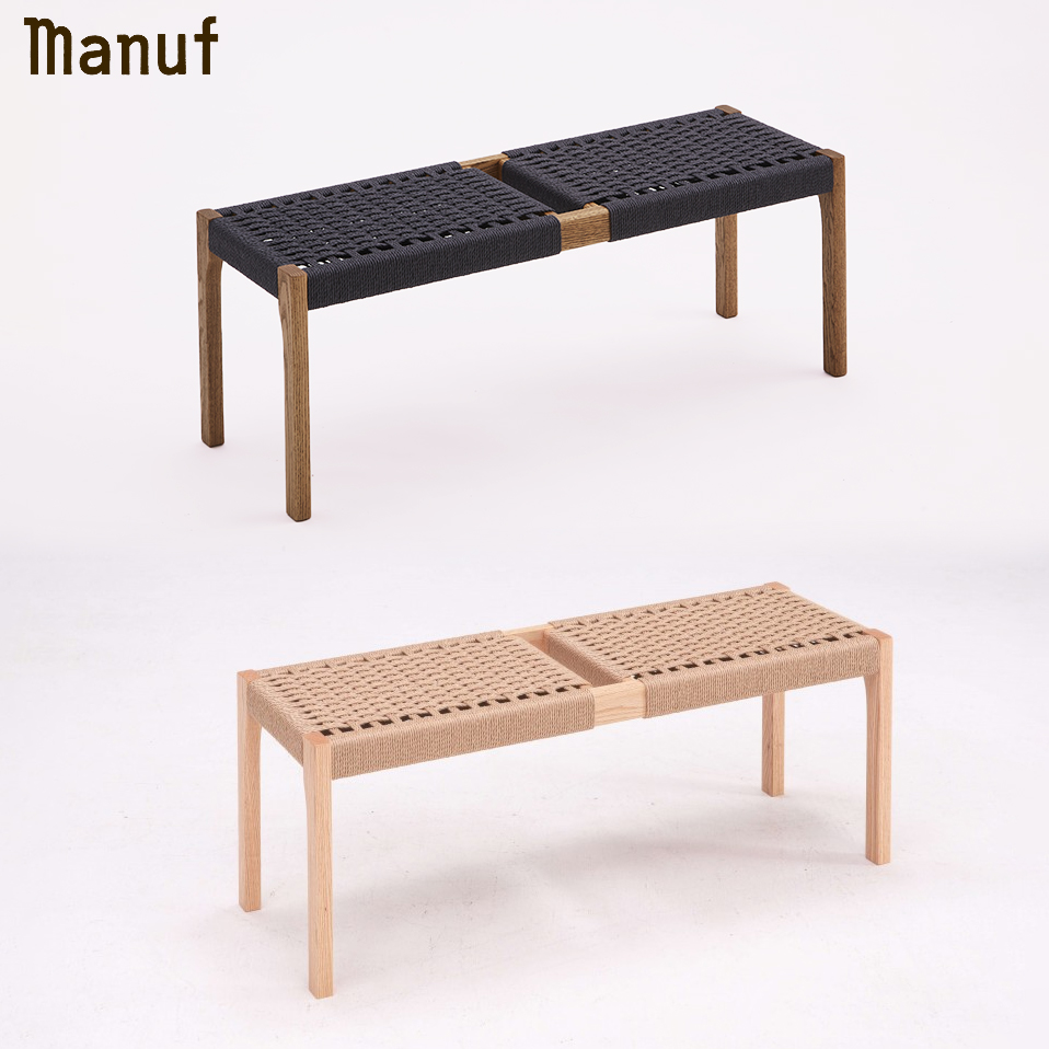 オーク材とペーパーコードのベンチ 105/manuf PCベンチ | マルノイチ