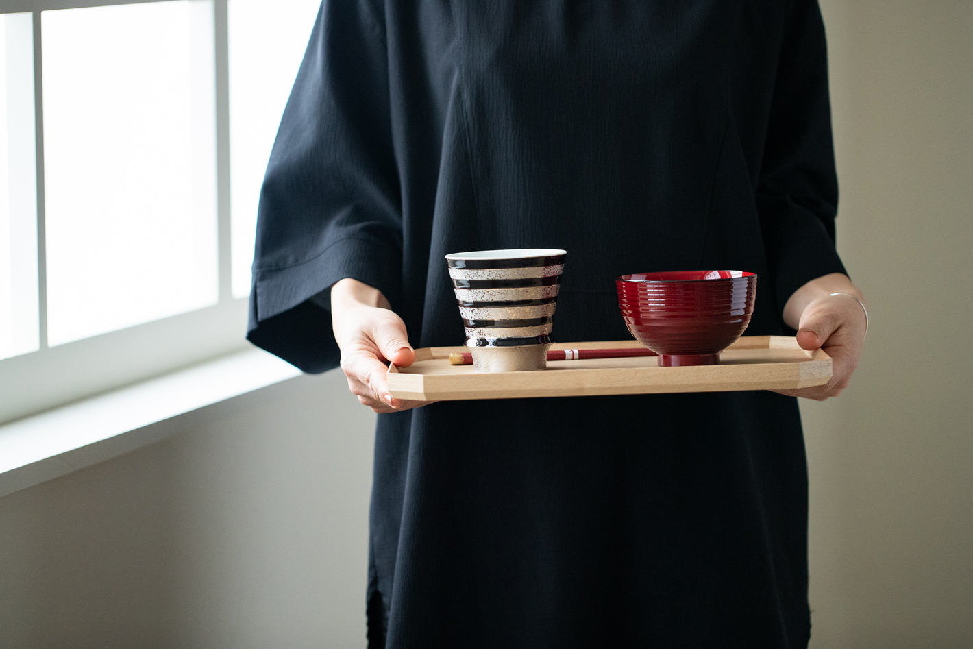 越前漆器の未来と暮らしをつくるトレー/TSUM-BON ナチュラル