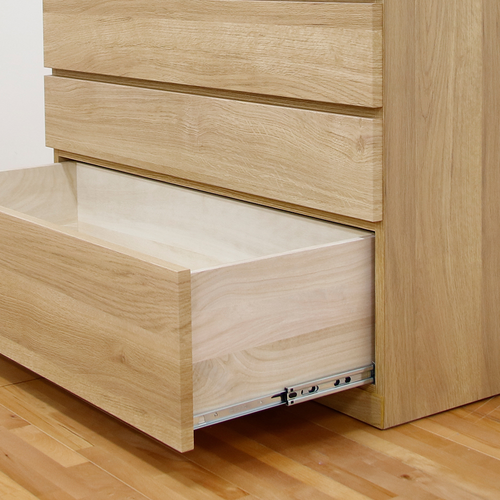 国産 木目調 桐引き出しのモダンなチェスト/シルフ 6段 幅102cm オーク