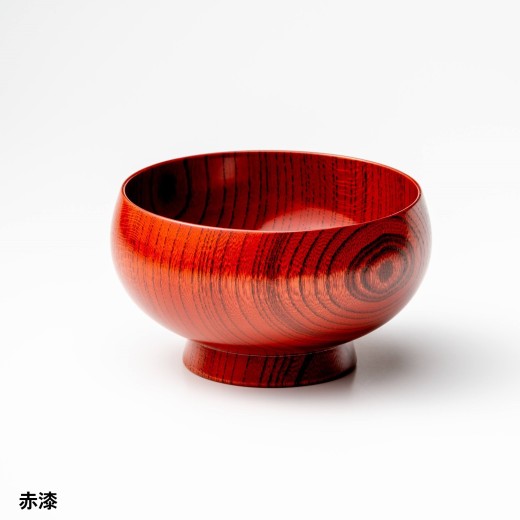 赤色 漆器 丸型椀 漆器 普段使いに！ギフト・内祝いにも 漆の汁椀 木製 赤 大きめ| 秀平